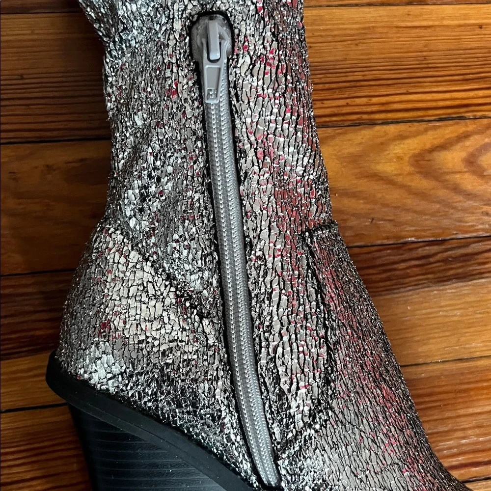 Katy Perry The Citygurl Silver Glitter Over the Knee Boots Size 5.5 NWOB